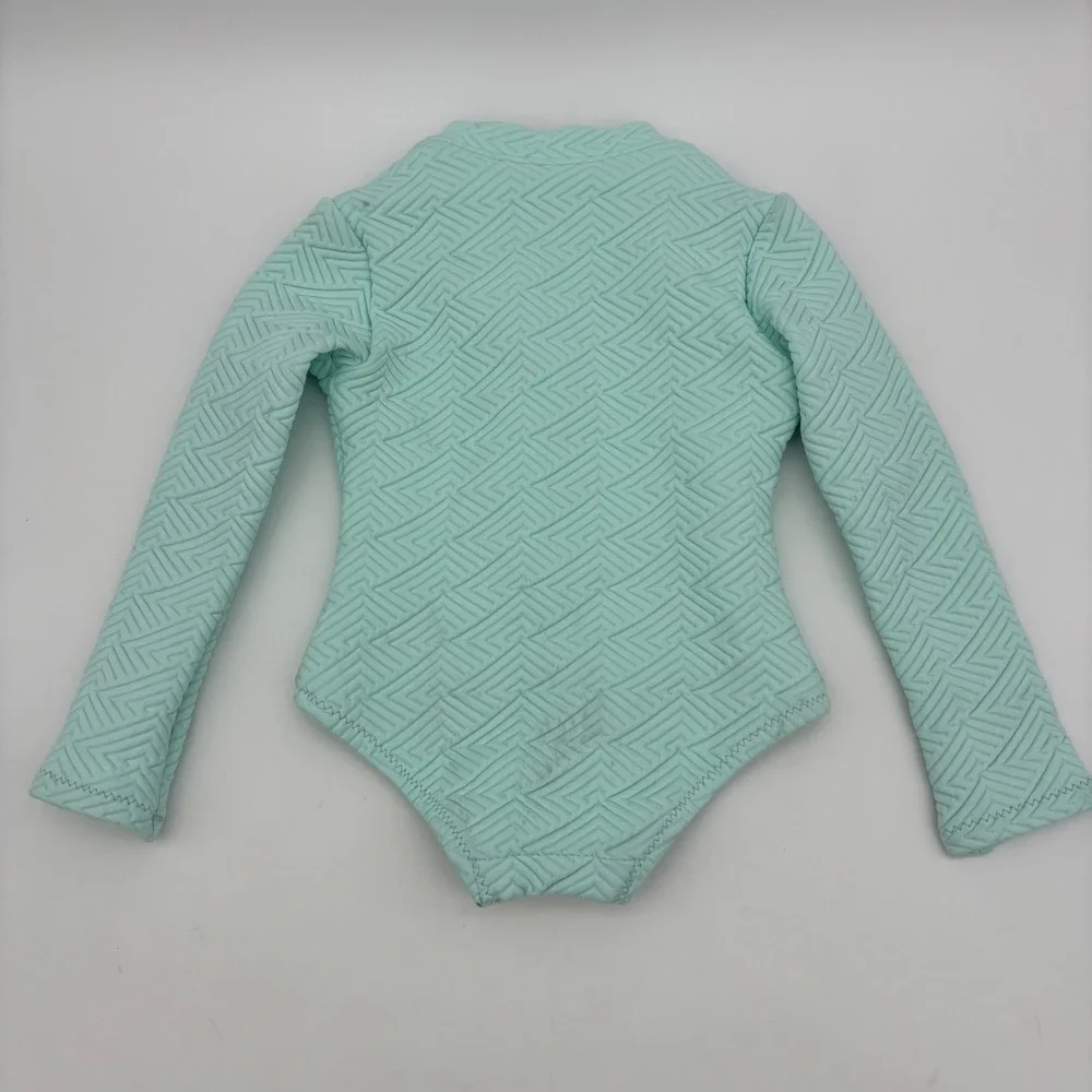 MINNY‎ WET Little Girl Rash Guard Swimsuit Long Sleeve Toddler Mint One Piece 2T